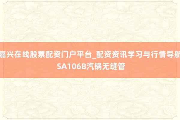 嘉兴在线股票配资门户平台_配资资讯学习与行情导航 SA106B汽锅无缝管
