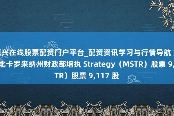 嘉兴在线股票配资门户平台_配资资讯学习与行情导航 好意思国北卡罗来纳州财政部增执 Strategy（MSTR）股票 9,117 股