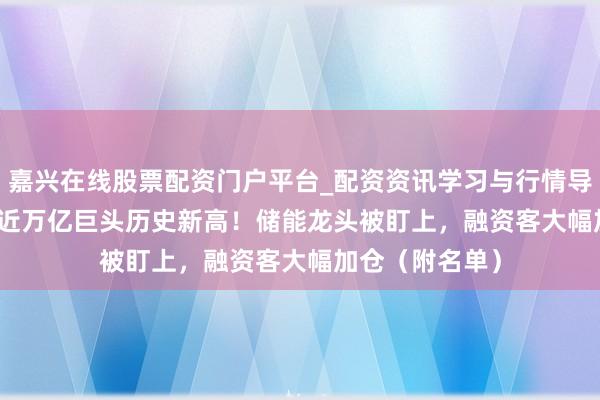 嘉兴在线股票配资门户平台_配资资讯学习与行情导航 601088，近万亿巨头历史新高！储能龙头被盯上，融资客大幅加仓（附名单）