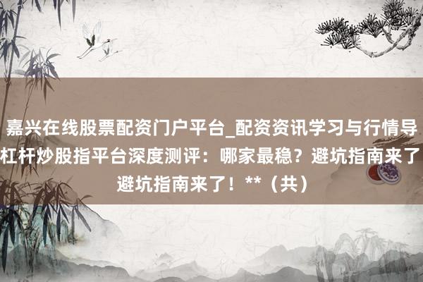 嘉兴在线股票配资门户平台_配资资讯学习与行情导航 **十大杠杆炒股指平台深度测评：哪家最稳？避坑指南来了！**（共）